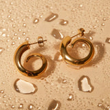 18K Gold-Plated Stainless Steel Earrings Earrings - Tophatter Daily Deals