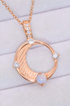Inlaid Zircon and Natural Moonstone Pendant Necklace Moonstone - Tophatter Daily Deals