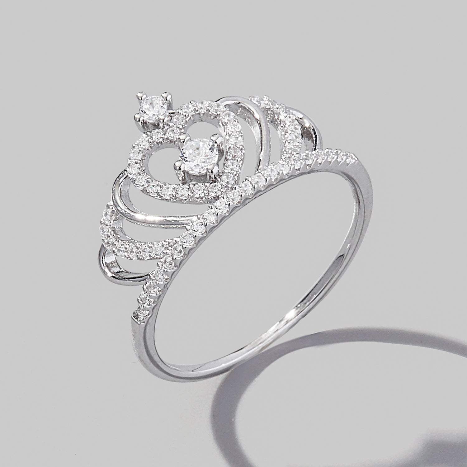 Crown Shape Zircon 925 Sterling Silver Ring Rings - Tophatter Daily Deals