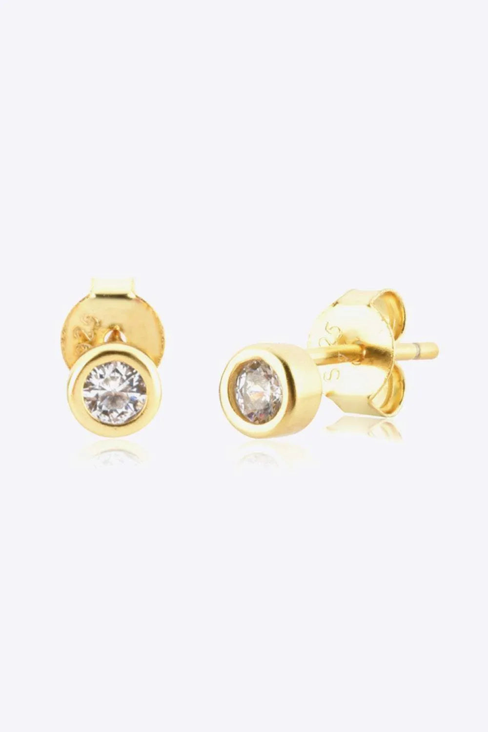 Minimalist Zircon 925 Sterling Silver Earrings Gold One Size Earrings - Tophatter Daily Deals