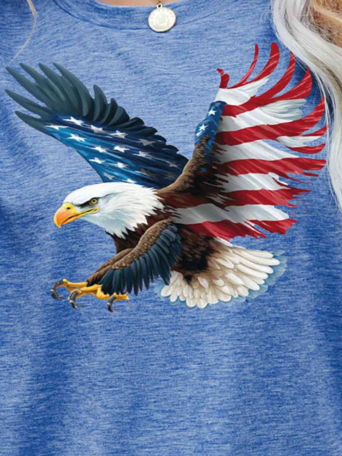 US Flag Eagle Graphic Tee Women's T-Shirts - Tophatter Daily Deals