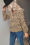 Animal Print V-Neck High-Low Blouse Blouses - Tophatter Daily Deals