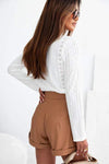 V-Neck Lace Detail Long Sleeve Blouse Blouses - Tophatter Daily Deals