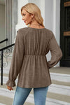 Round Neck Flounce Sleeve Blouse Blouses - Tophatter Daily Deals