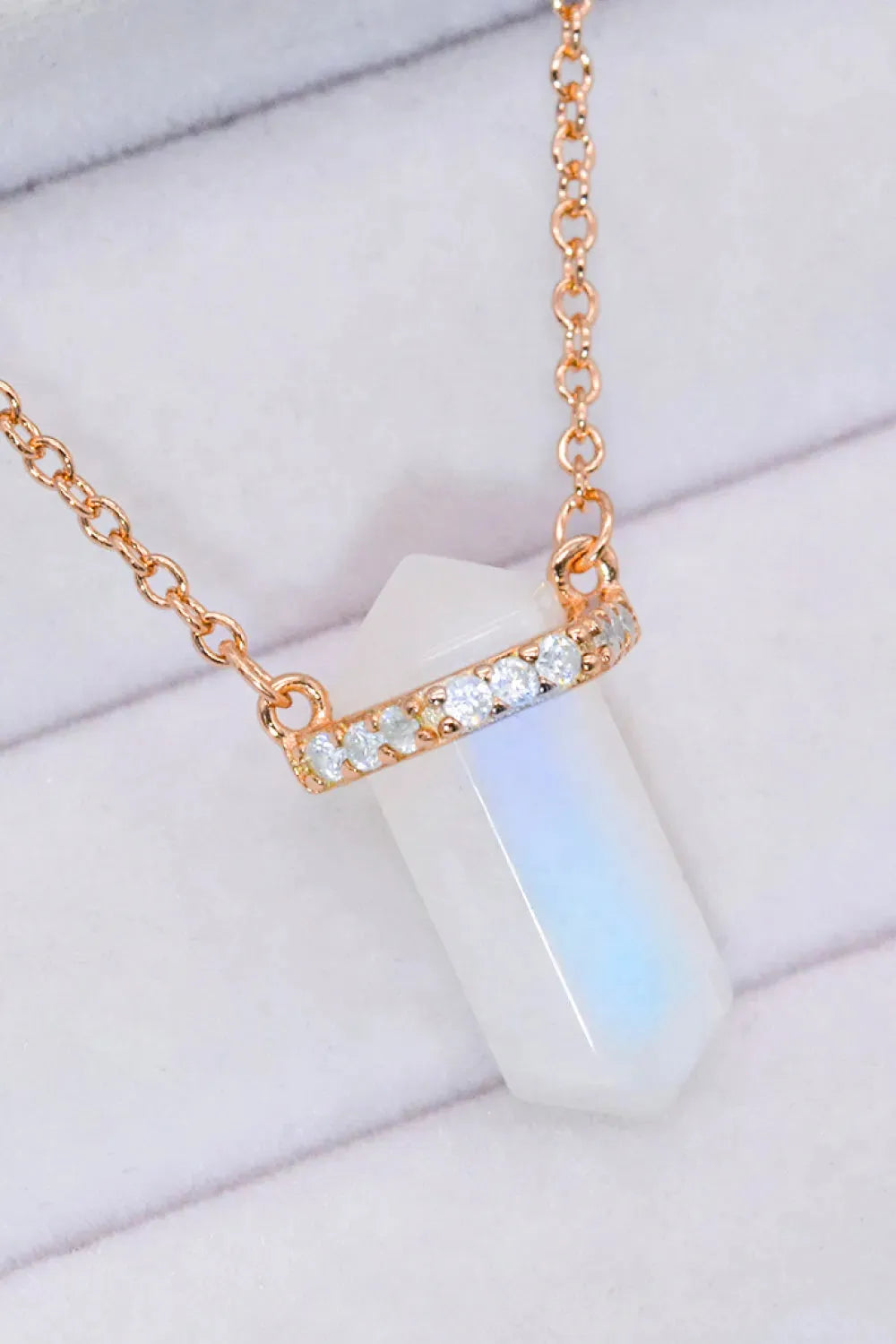Natural Moonstone Chain-Link Necklace Moonstone - Tophatter Daily Deals