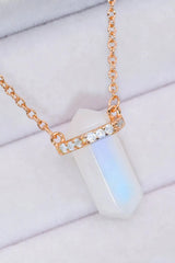 Natural Moonstone Chain-Link Necklace Moonstone - Tophatter Daily Deals