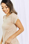 BOMBOM Center Street Sweet Crochet Detail Tulip Sleeve Top Women's T-Shirts - Tophatter Daily Deals
