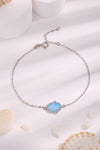 Opal 925 Sterling Silver Bracelet Sky Blue One Size Opal - Tophatter Daily Deals