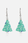 Beaded Christmas Tree Earrings Teal One Size Earrings - Tophatter Daily Deals