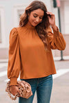 Mock Neck Puff Sleeve Blouse Blouses - Tophatter Daily Deals