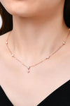 Moissanite 925 Sterling Silver Necklace Rose Gold One Size Moissanite - Tophatter Daily Deals