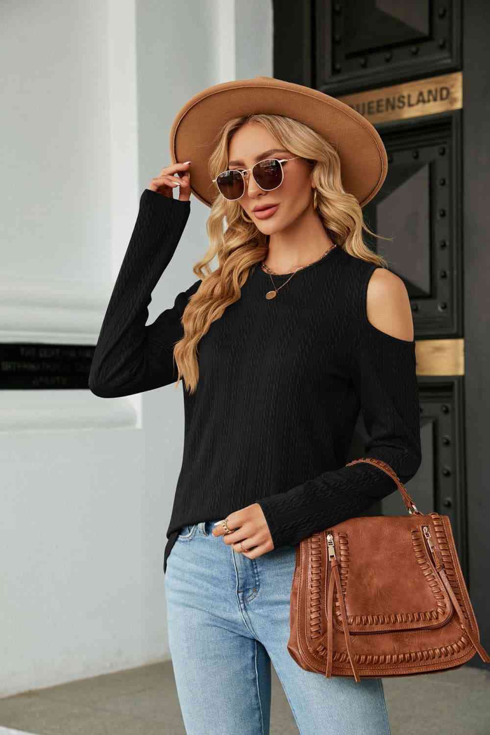 Dropped Shoulder Long Sleeve Blouse - Blouses - Tophatter's Smashing Daily Deals | We're Against Forced Labor in China