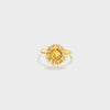 Sunflower Zircon 925 Sterling Silver Ring Gold Rings - Tophatter Daily Deals