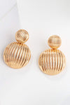 Zinc Alloy Ribbed Earrings Round One Size Earrings - Tophatter Daily Deals