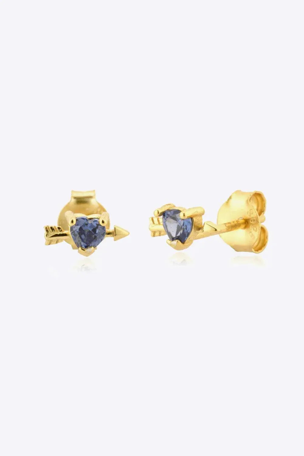 Tanzanite Heart Stud Earrings Gold One Size Earrings - Tophatter Daily Deals