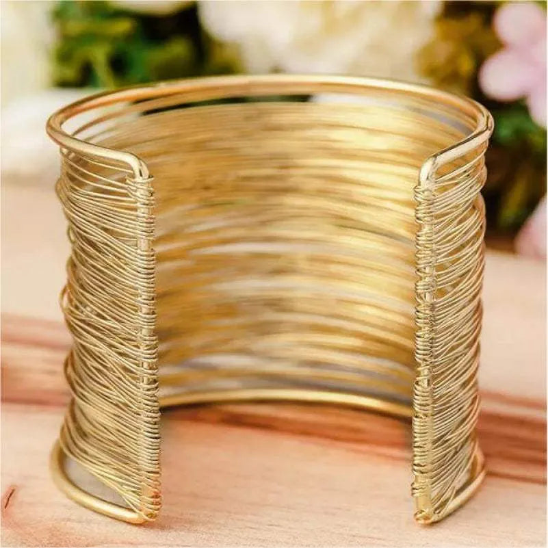 Alloy Layered Cuff Bracelet Bracelets - Tophatter Daily Deals