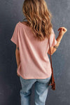 Boat Neck Waffle-Knit Top Blouses - Tophatter Daily Deals