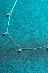 Moissanite Rhodium-Plated Necklace Moissanite - Tophatter Daily Deals