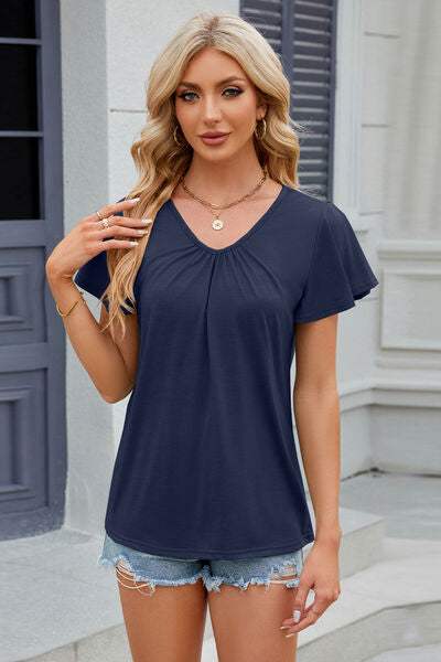 V-Neck Short Sleeve T-Shirt Women's T-Shirts - Tophatter Daily Deals