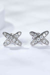 925 Sterling Silver X-Shape Moissanite Earrings - Tophatter Deals