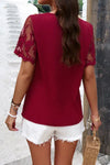 Embroidered V-Neck Short Sleeve T-Shirt Women's T-Shirts - Tophatter Daily Deals