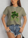 Lucky Clover Round Neck Short Sleeve T-Shirt Women's T-Shirts - Tophatter Daily Deals