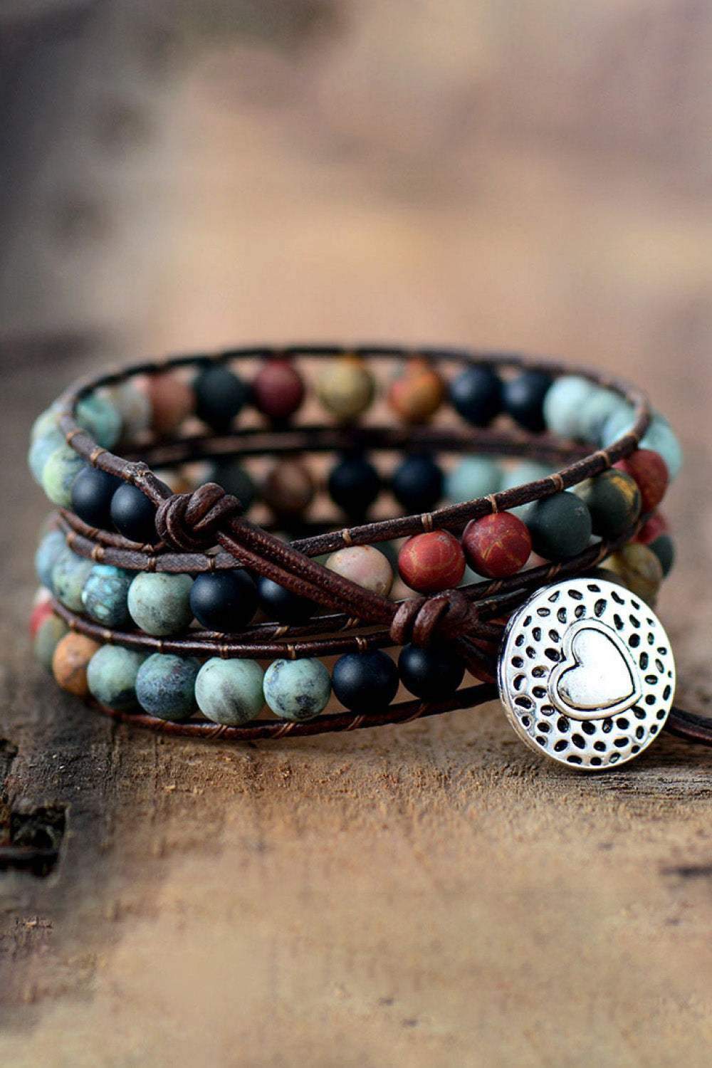 Handmade Triple Layer Beaded Agate Bracelet Multicolor One Size Bracelets - Tophatter Daily Deals