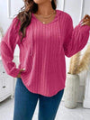 Plus Size Drawstring Dropped Shoulder Hooded T-Shirt Deep Rose Women's T-Shirts - Tophatter Daily Deals