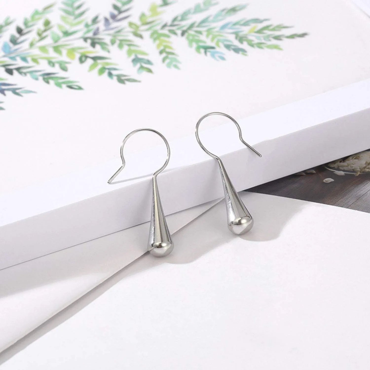 Stainless Steel Geometric Earrings Silver One Size Earrings - Tophatter Daily Deals