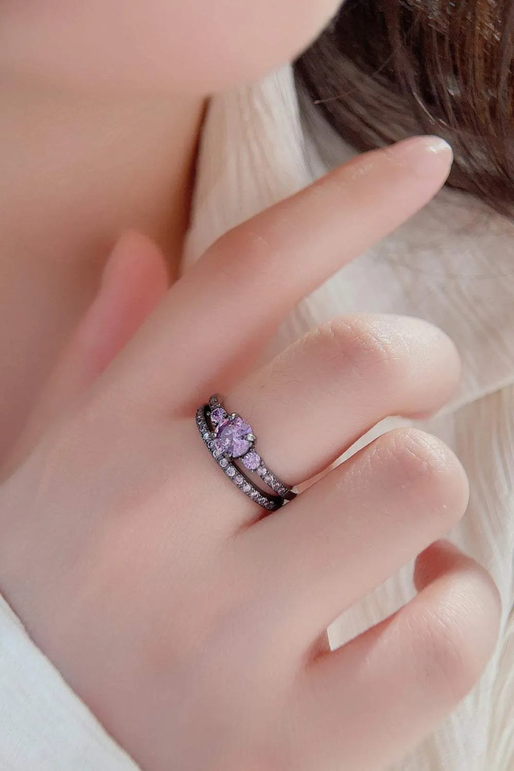 Zircon 925 Sterling Silver Ring Set Rings - Tophatter Daily Deals