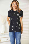 Double Take Dandelion Print Round Neck T-Shirt Women's T-Shirts - Tophatter Daily Deals