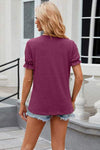 Round Neck Flounce Sleeve T-Shirt Women's T-Shirts - Tophatter Daily Deals