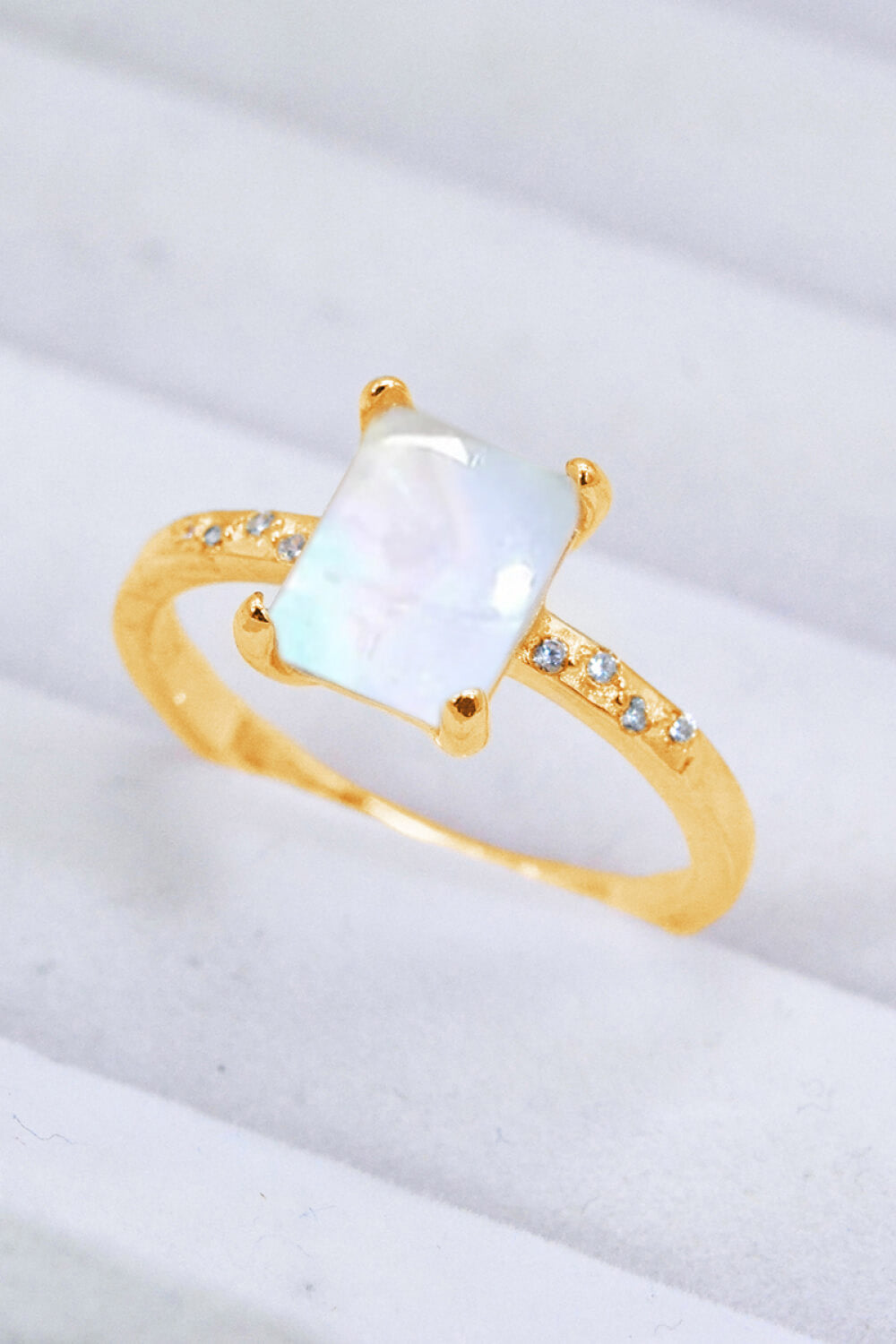 Square Moonstone Ring - Tophatter Deals