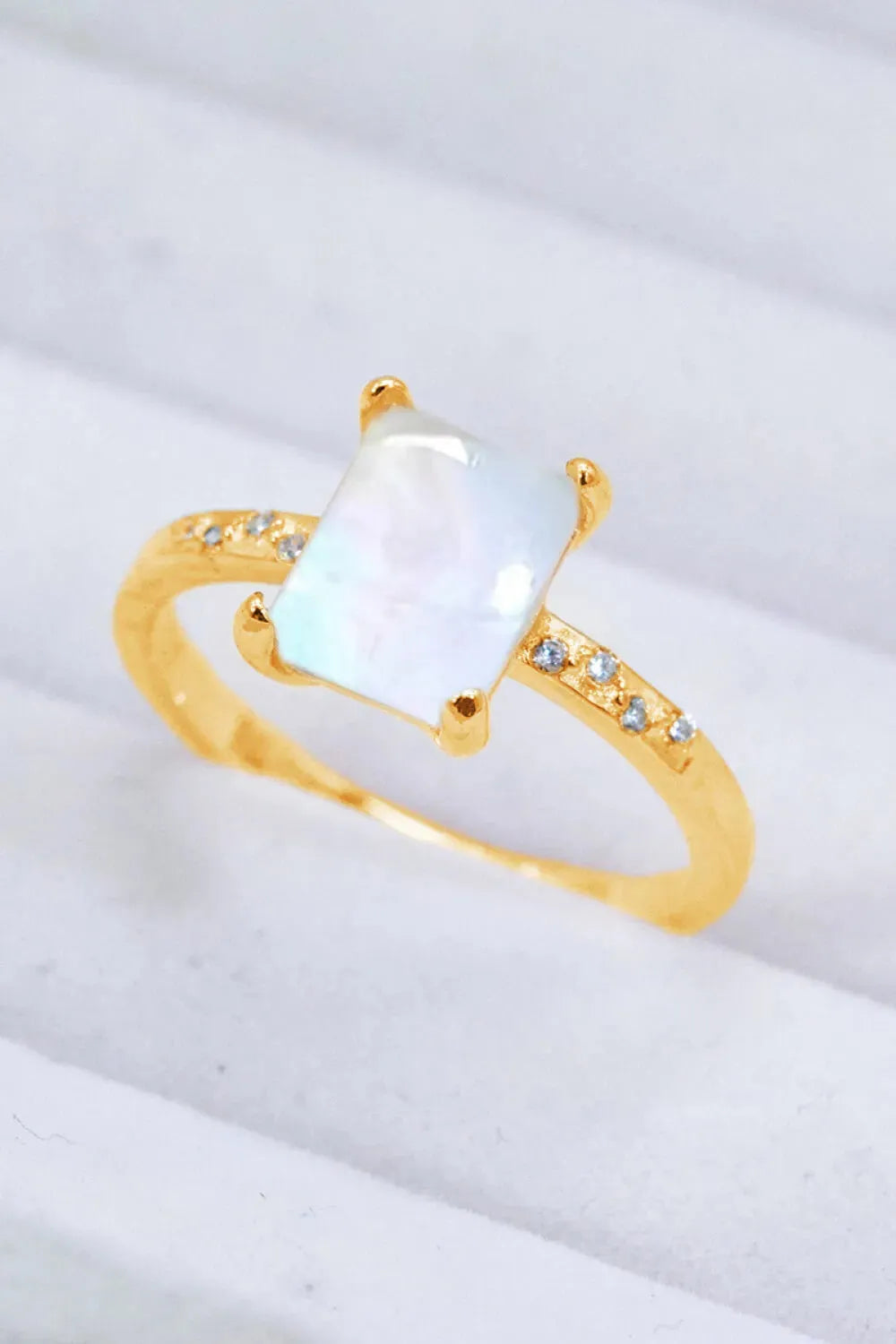 Square Moonstone Ring Moonstone - Tophatter Daily Deals
