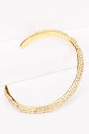 18K Gold-Plated Rhinestone Open Bracelet Bracelets - Tophatter Daily Deals