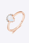 18K Rose Gold-Plated Pear Shape Natural Moonstone Ring Moonstone - Tophatter Daily Deals