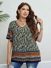 Bohemian Printed V-Neck Blouse Multicolor Blouses - Tophatter Daily Deals