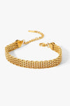 18K Gold-Plated Wide Chain Bracelet Gold One Size Bracelets - Tophatter Daily Deals