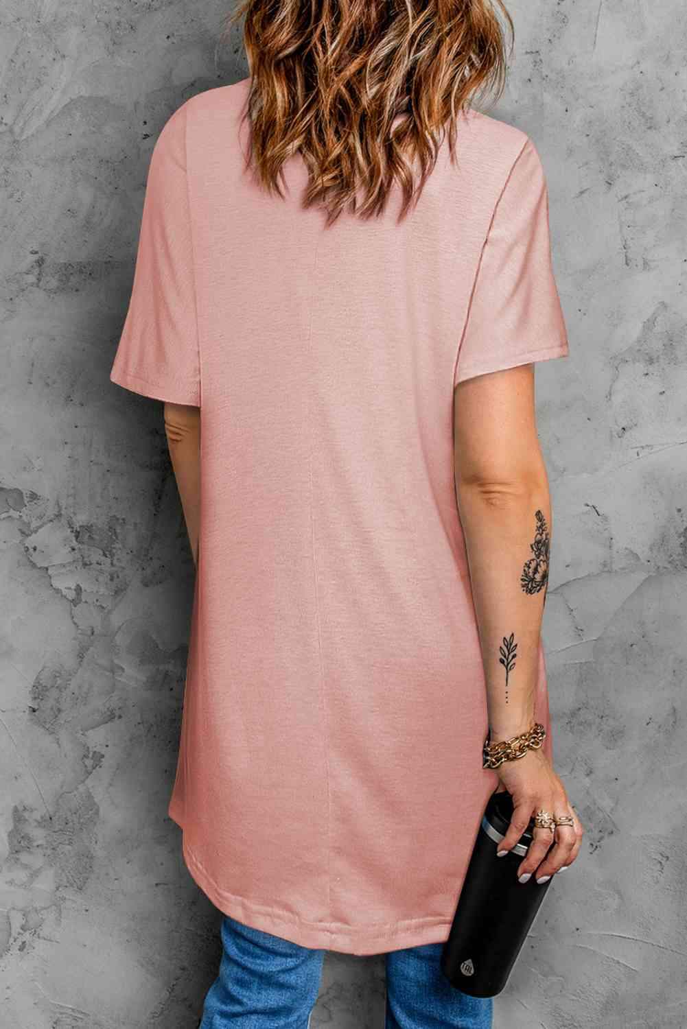 Round Neck Short Sleeve Tunic Tee Women's T-Shirts - Tophatter Daily Deals