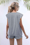 Round Neck Cap Sleeve Tee Women's T-Shirts - Tophatter Daily Deals