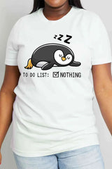Simply Love Full Size TO DO LIST NOTHING Graphic Cotton Tee Women's T-Shirts - Tophatter Daily Deals