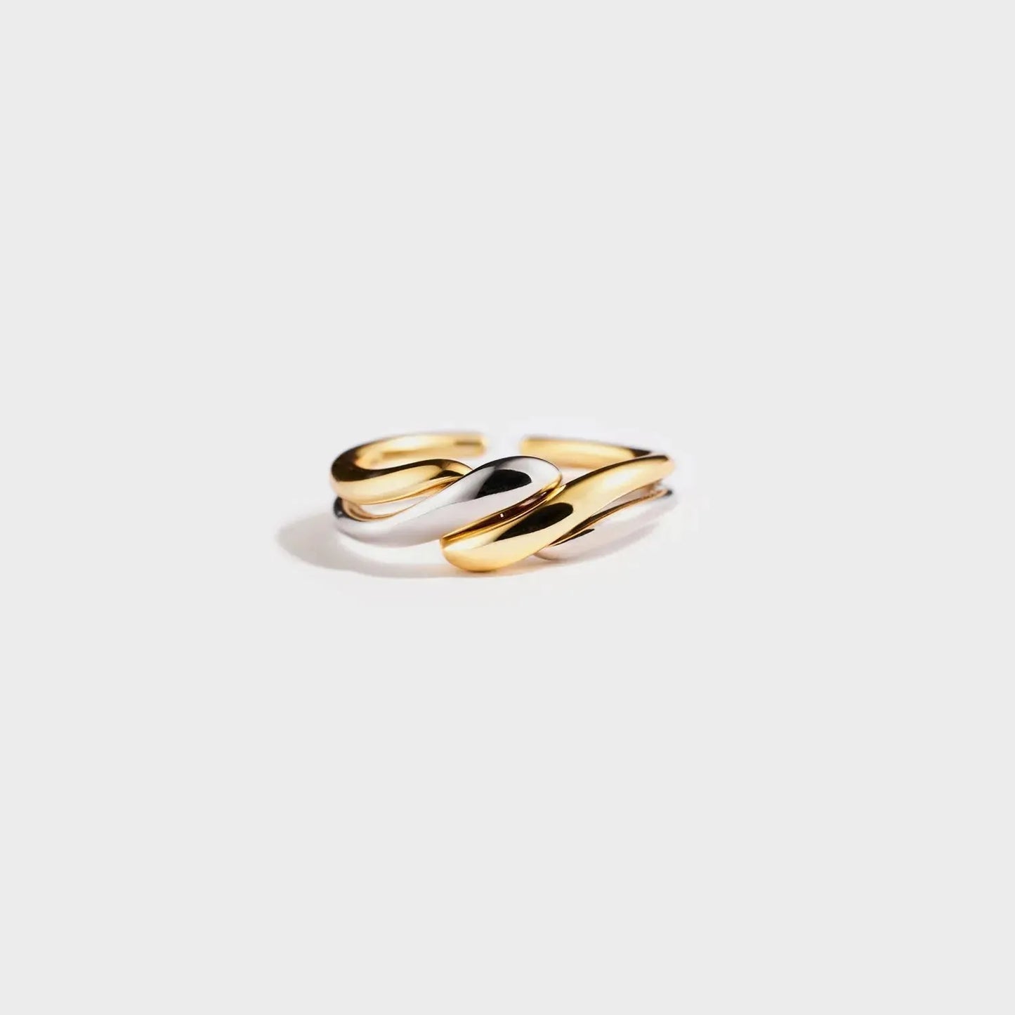 925 Sterling Silver Twisted Open Ring Gold 7 Rings - Tophatter Daily Deals
