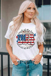 USA Graphic Round Neck Tee Women's T-Shirts - Tophatter Daily Deals