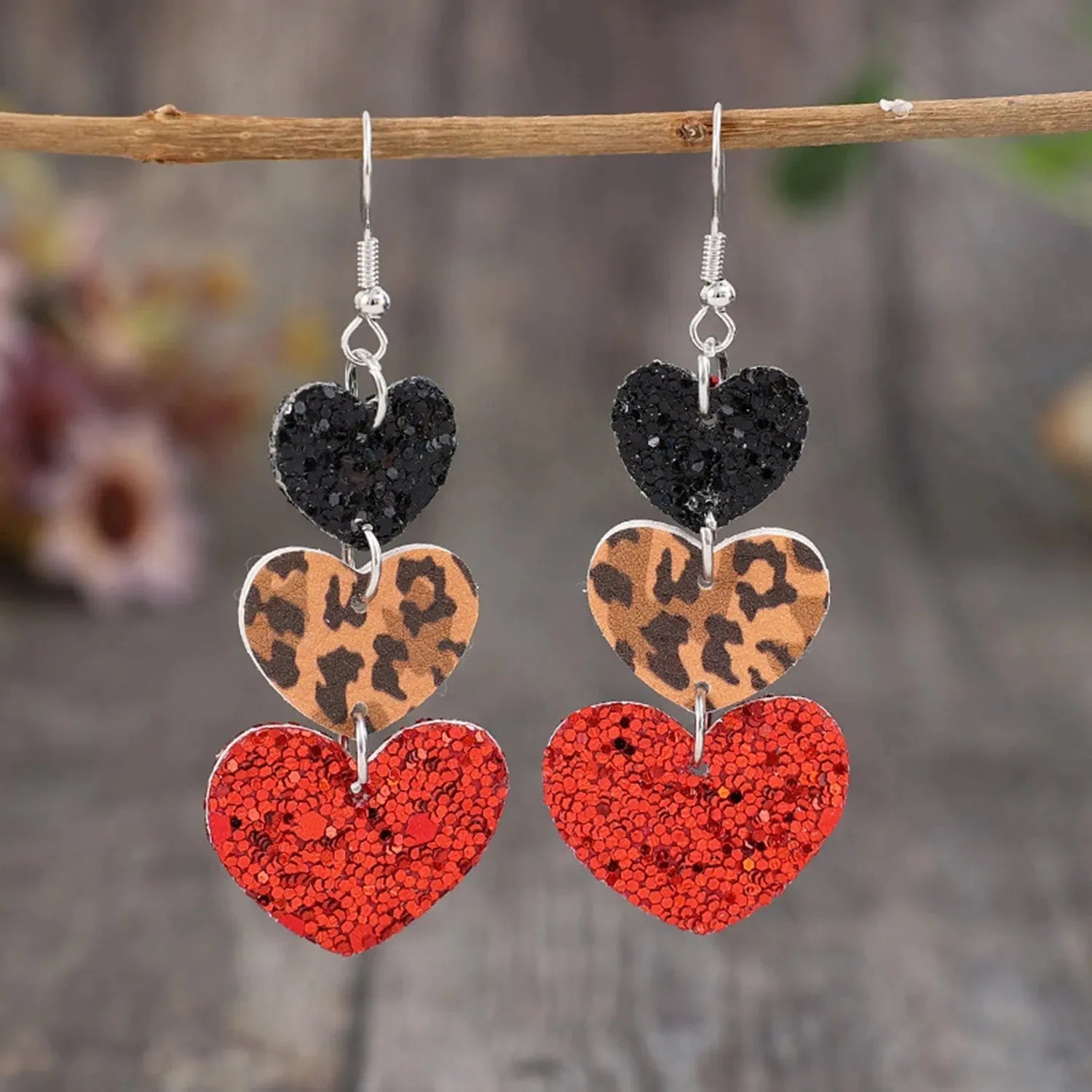 Heart Leather Drop Earrings Earrings - Tophatter Daily Deals