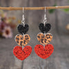 Heart Leather Drop Earrings Earrings - Tophatter Daily Deals