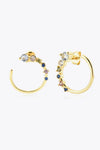 18K Gold-Plated 925 Sterling Silver C-Hoop Earrings Gold One Size Earrings - Tophatter Daily Deals