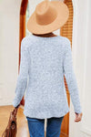 Eyelet Ribbed Round Neck Long Sleeve T-Shirt Women's T-Shirts - Tophatter Daily Deals