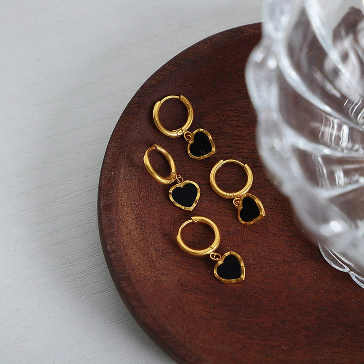 18K Gold-Plated Heart Drop Earrings Earrings - Tophatter Daily Deals