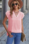 Tie-Neck Flutter Sleeve Blouse Blouses - Tophatter Daily Deals