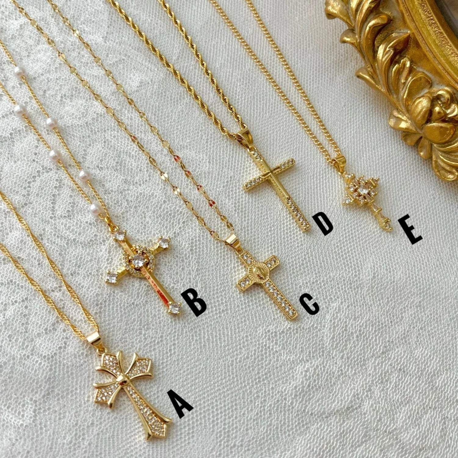 Stainless Steel Inlaid Zircon Cross Necklace Necklaces - Tophatter Daily Deals